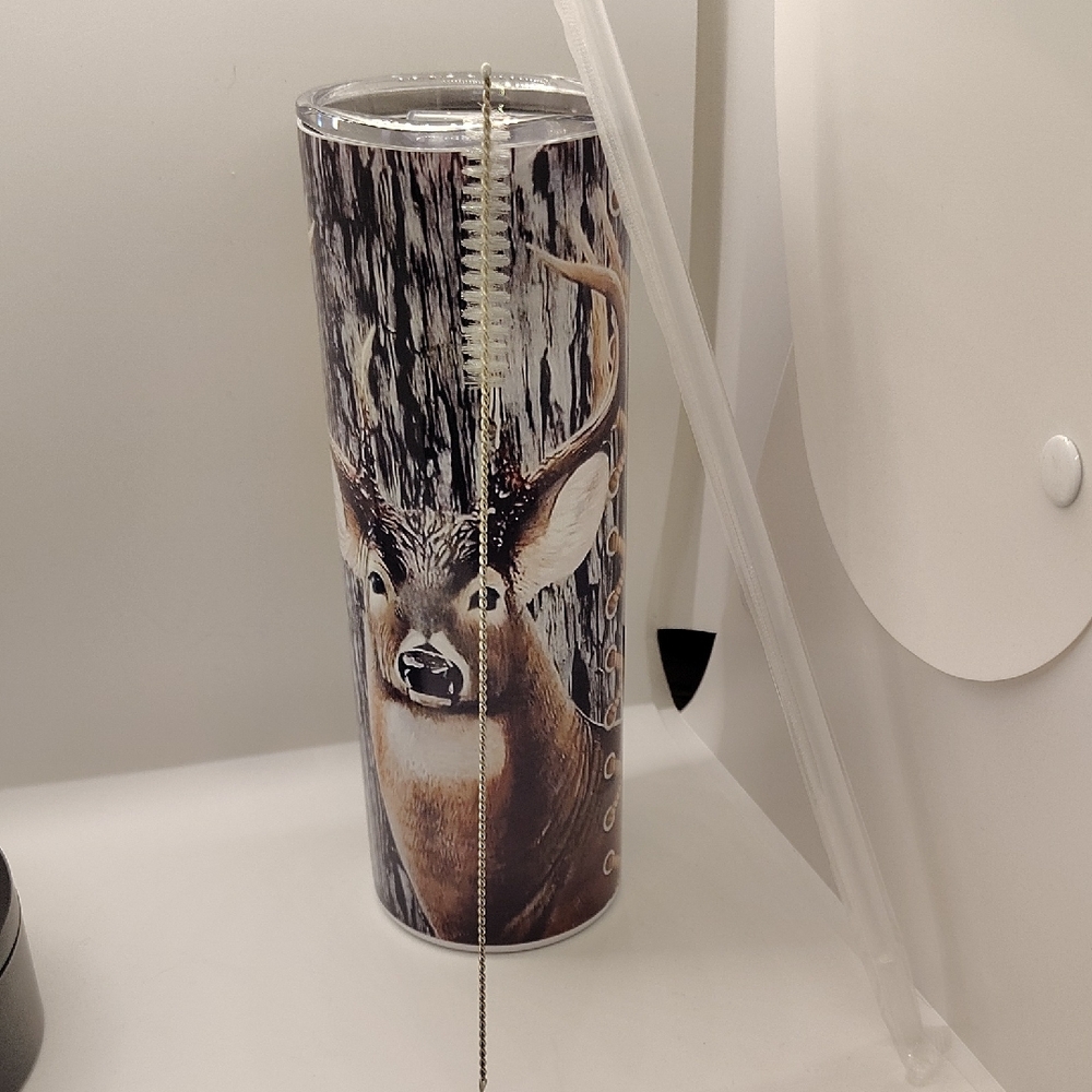 Deer Print 20oz Tumbler with Straw